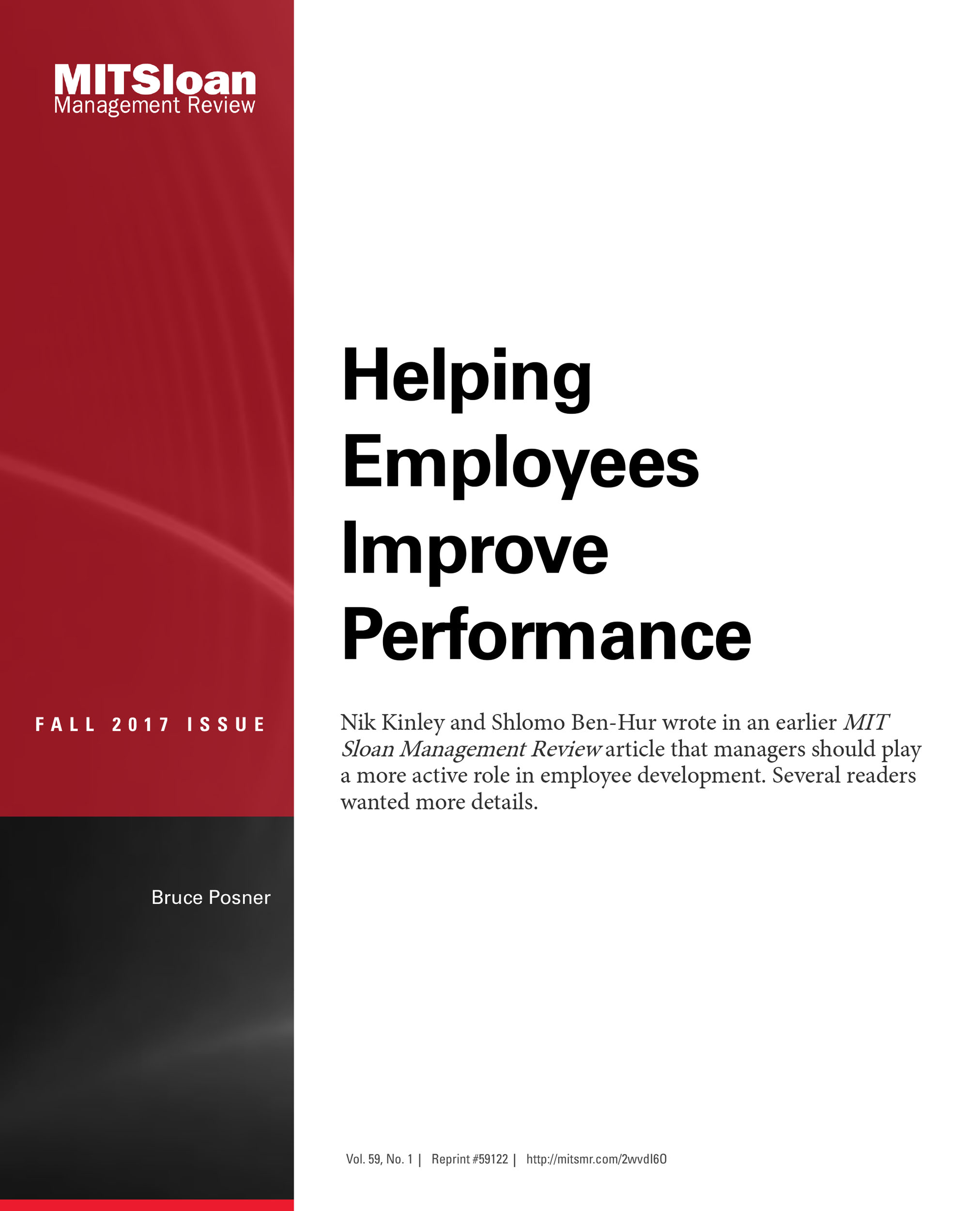 Cover - Helping Employees Improve Performance [Article]