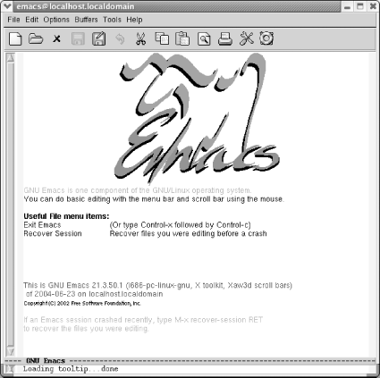 1.4. Starting Emacs - Learning GNU Emacs, 3rd Edition [Book]
