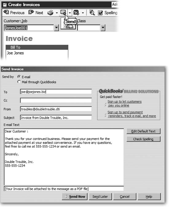 6.14. Send Forms - QuickBooks 2005: The Missing Manual [Book]