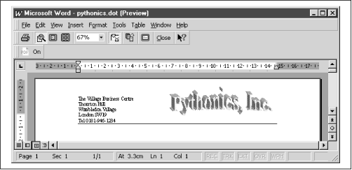 10.2.2. Using a Template - Python Programming On Win32 [Book]