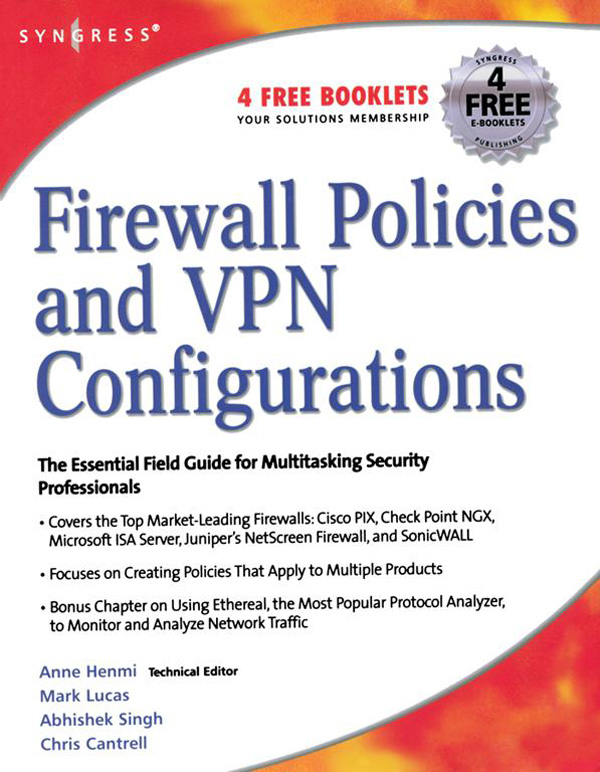 Cover image - Firewall Policies and VPN Configurations [Book]