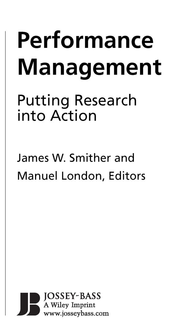 Title Page - Performance Management: Putting Research into Action [Book]