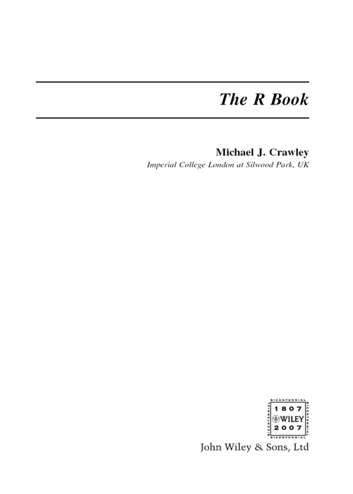 Title Page - The R Book [Book]