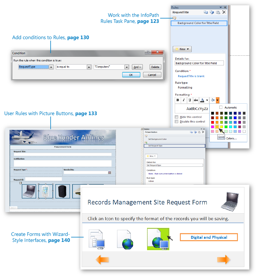 5. Adding Logic and Rules to Forms - Using Microsoft InfoPath 2010 with ...