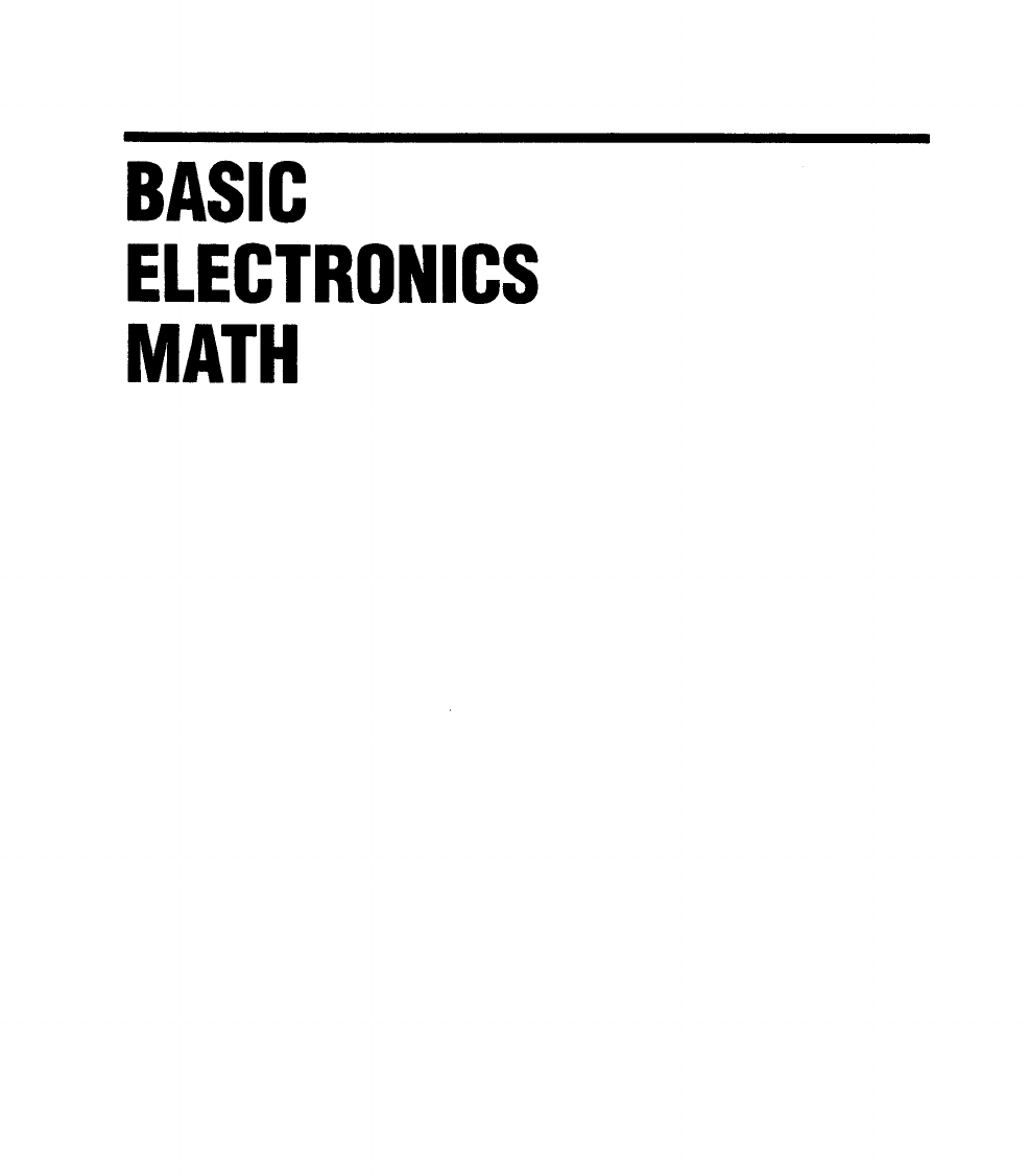 Front Cover - Basic Electronics Math [Book]