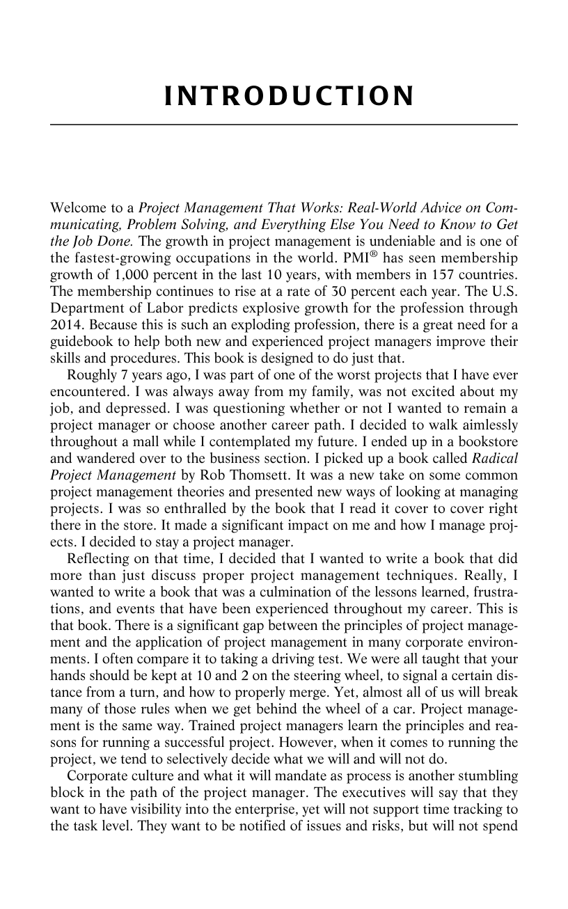 Introduction On Project Work Introduction - Project Management that Works: Real-World Advice on ...