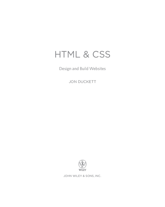 Title Page - HTML & CSS: Design and Build Websites [Book]