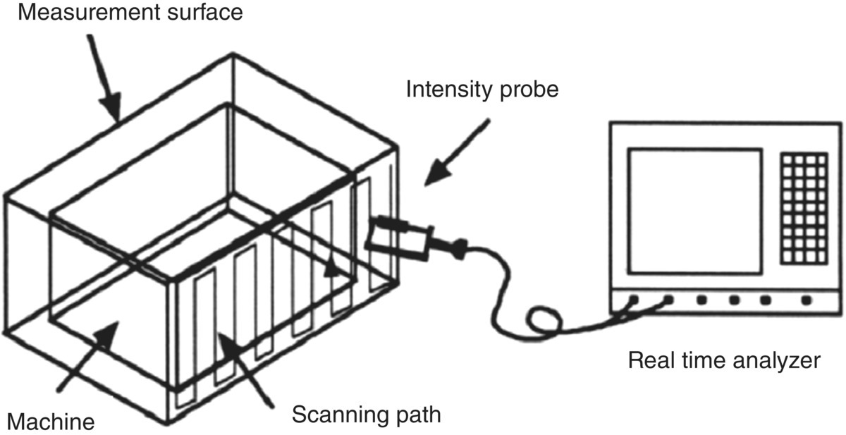 Schematic illustration of the sound intensity measurement set-up.
