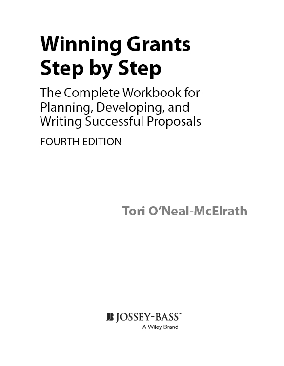 Title - Winning Grants Step by Step: The Complete Workbook for Planning, Developing and Writing ...