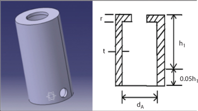 Figure shows main cylinder which converts fluid power into linear machine lift force and is subjected to internal pressure of fluid or oil.