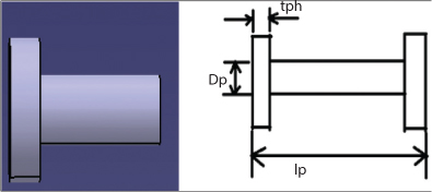 Figure shows a pin made of malleable cast iron with certain property.