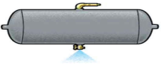 Figure shows a reservoir where highly pressurized air from compressor is securely stored and cooled down to ambient temperature.