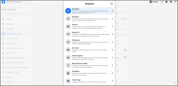 Snapshot of Switch up your page’s template here.