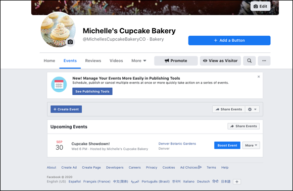 Snapshot of all your events will be listed here.