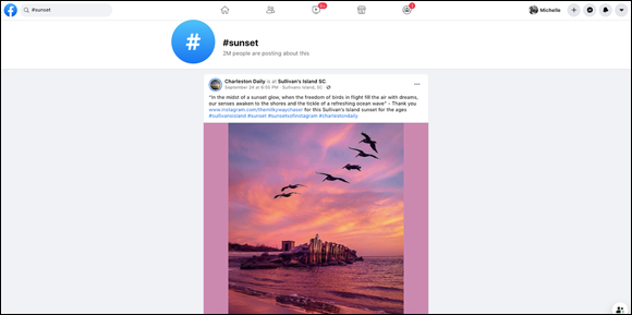 Snapshot of a popular hashtag, with 3 million people using it.