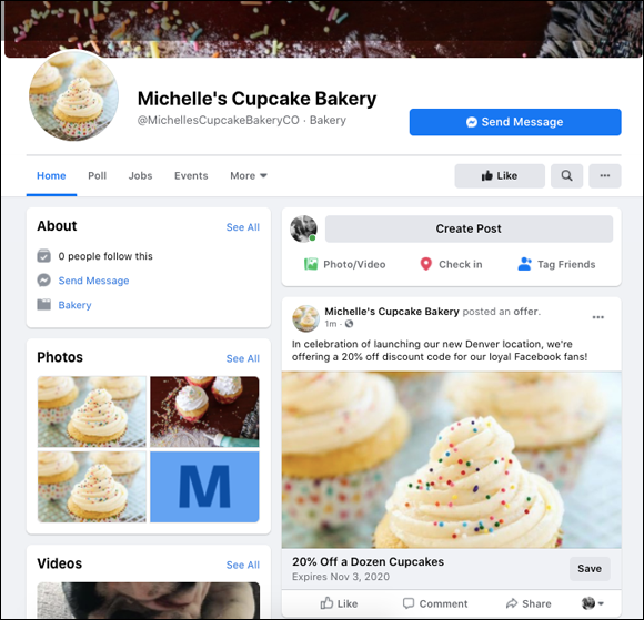 Snapshot of Facebook offers are a great way to draw in customers.