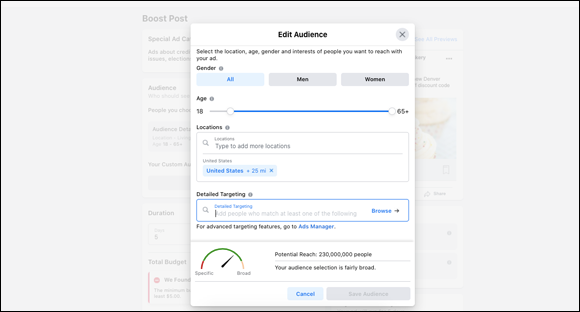 Snapshot of reaching the right people, target your ads.
