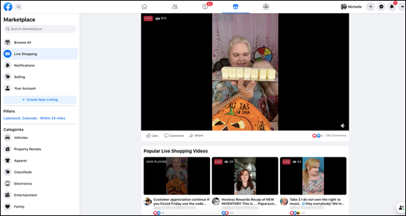Snapshot of Selling the products in real time with Facebook Live.