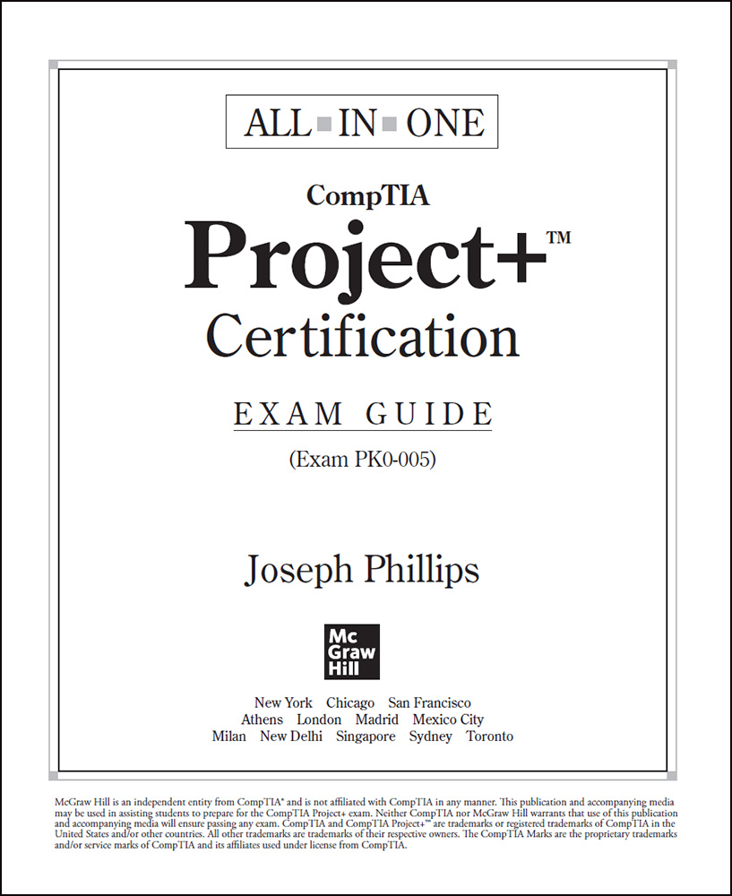 Title Page - CompTIA Project+ Certification All-in-One Exam Guide (Exam ...