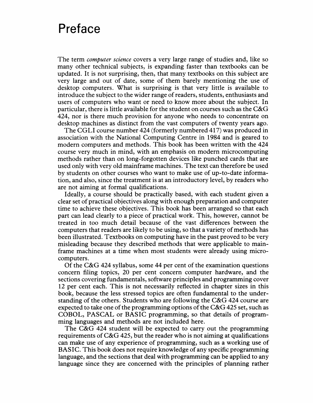 Preface - Computer Science [Book]