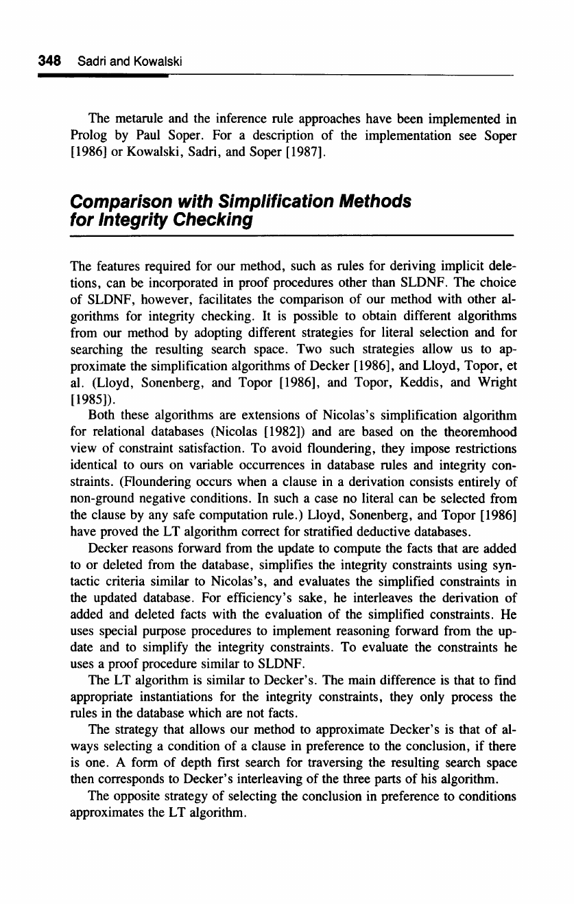 Comparison with Simplification Methods for Integrity Checking (2/2 ...