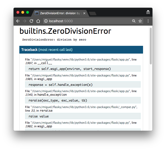Flask debugger