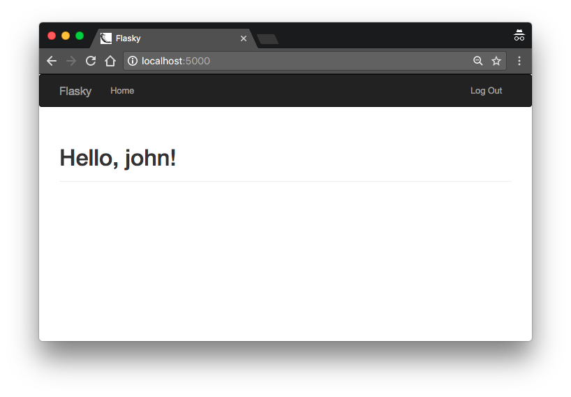 Home page after successful login
