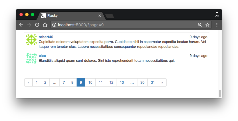 Blog post pagination