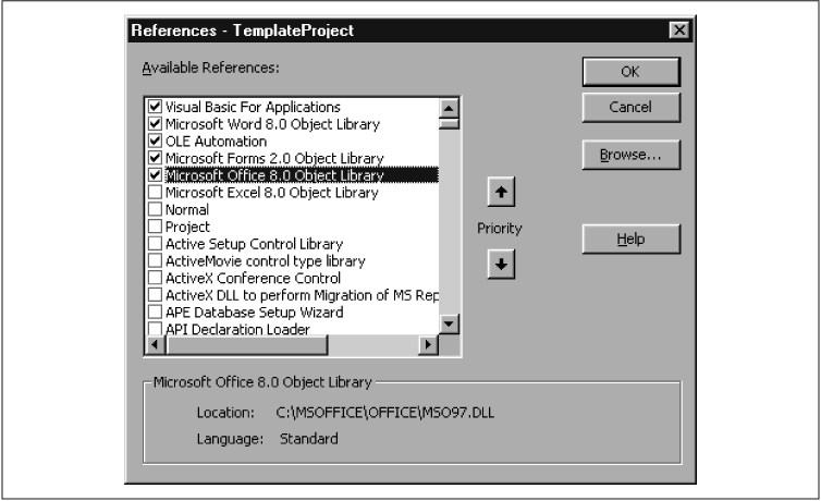 Referencing a Project - Writing Word Macros, Second Edition [Book]