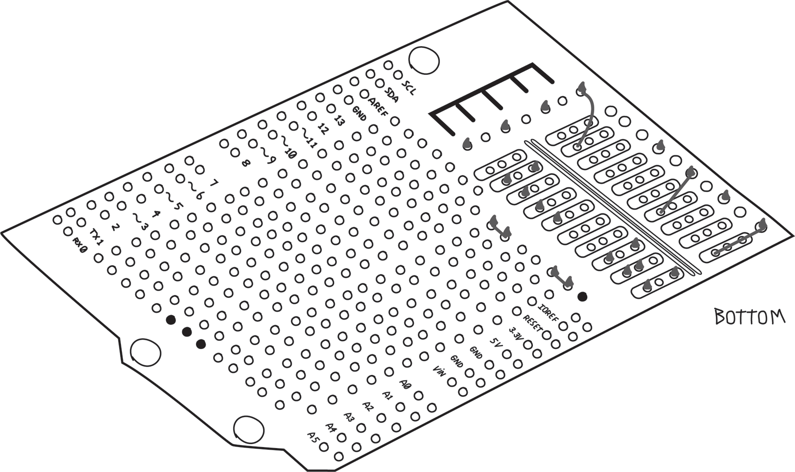 24 GSWA3E LED resistordiode placemnetbottomview