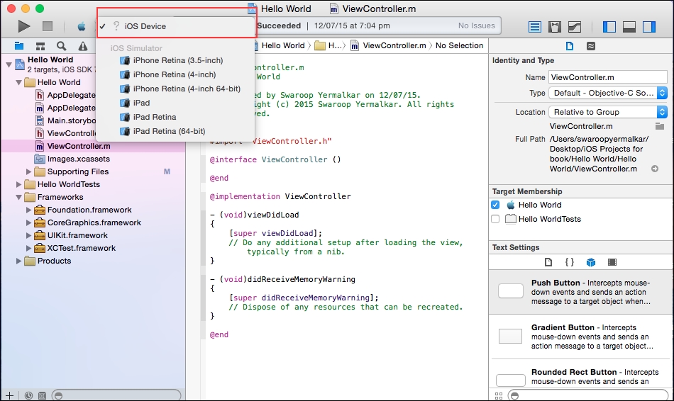 Running apps on iDevice - Learning iOS Penetration Testing [Book]