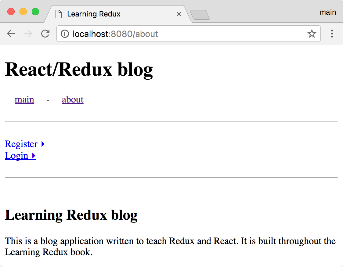 Trying out the router - Learning Redux [Book]