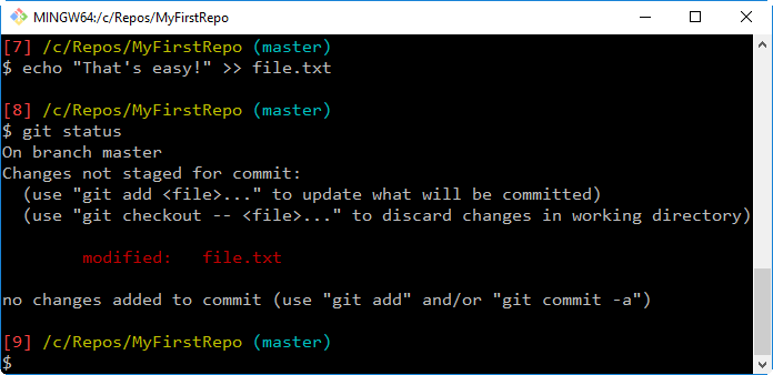 Modifying a committed file - Git Essentials ??? Second Edition - Second ...