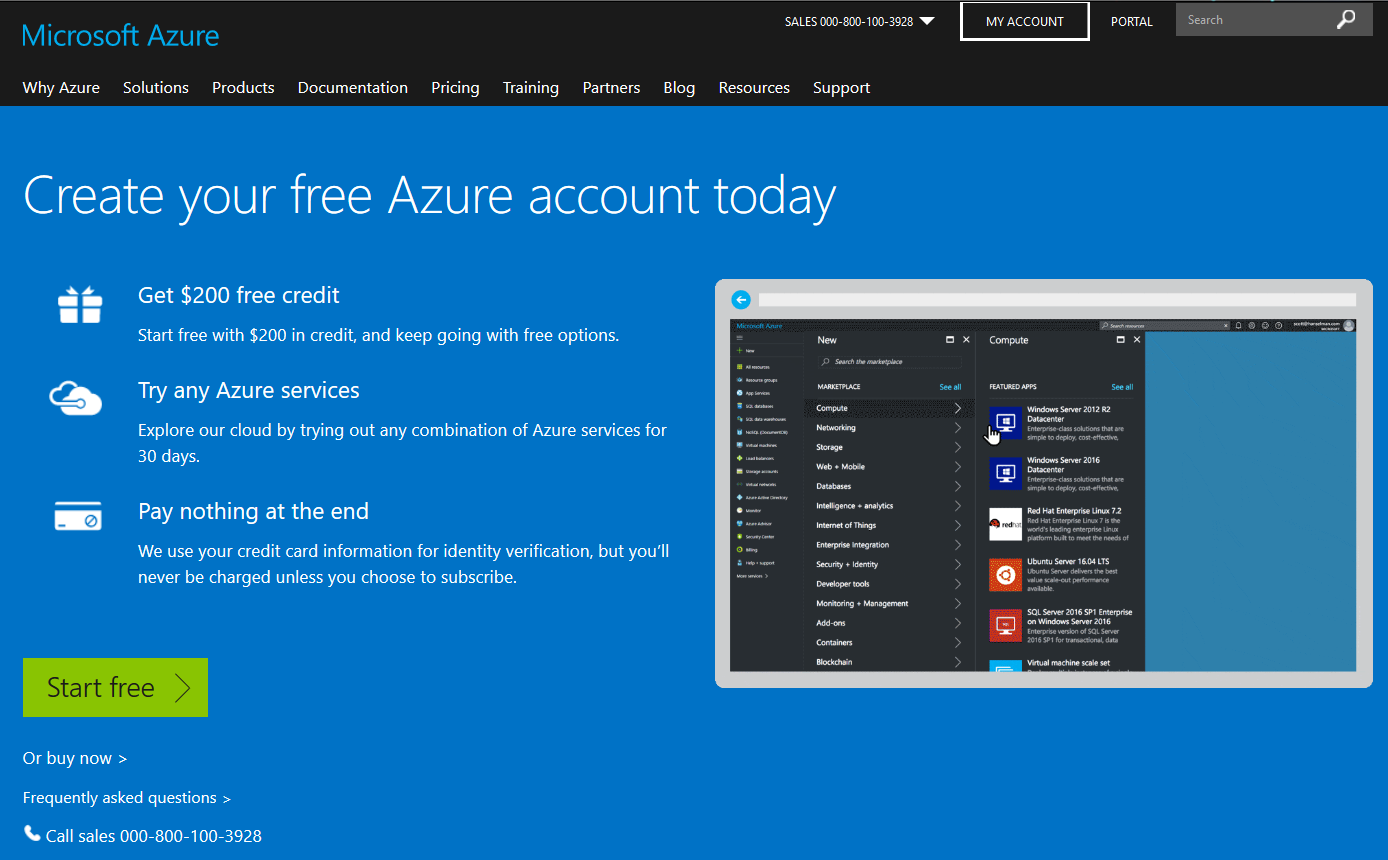 Creating your free Azure account - Mastering Visual Studio 2017 [Book]