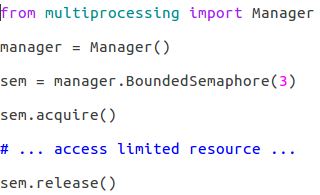 The semaphore object - Daniel Arbuckle's Mastering Python [Book]