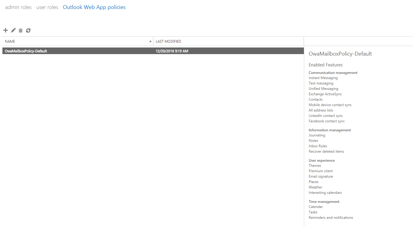 Outlook Web Access policies - Mastering Office 365 Administration [Book]