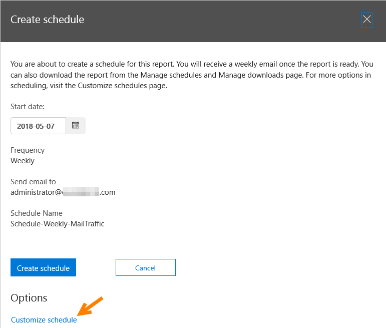 Scheduled reports - Mastering Office 365 Administration [Book]