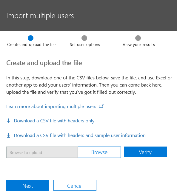 Adding bulk users - Mastering Office 365 Administration [Book]
