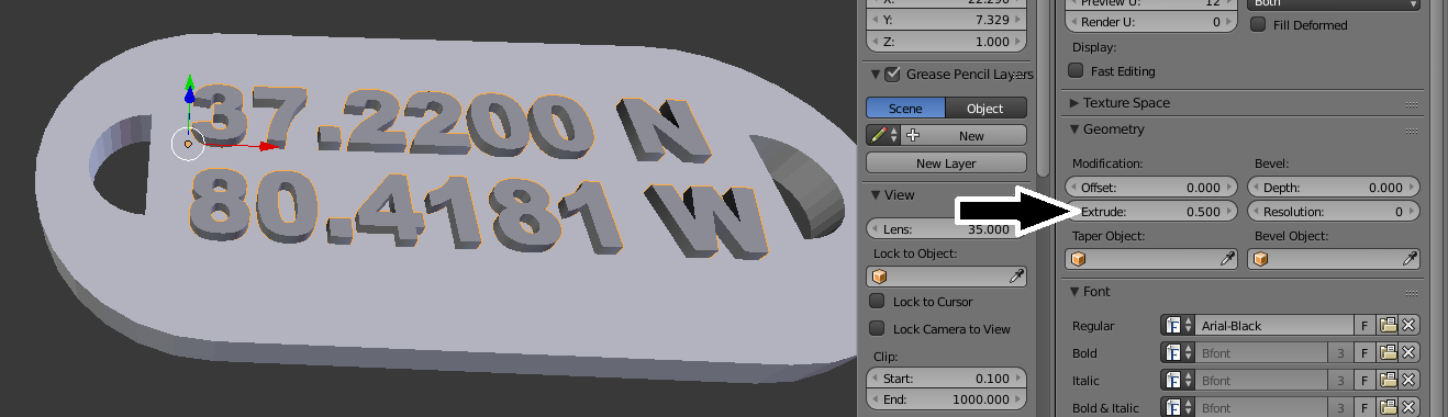 Using the text object properties - Blender 3D Printing by Example [Book]