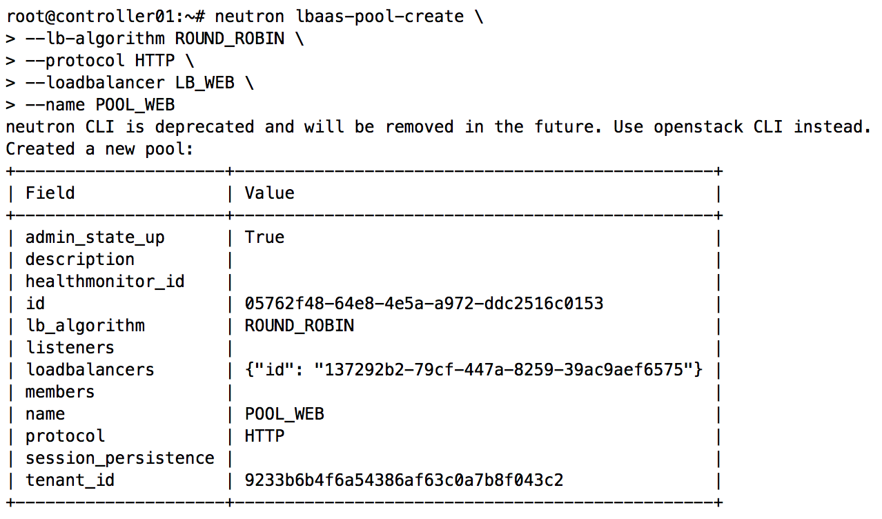 Creating a pool - Learning OpenStack Networking - Third Edition [Book]