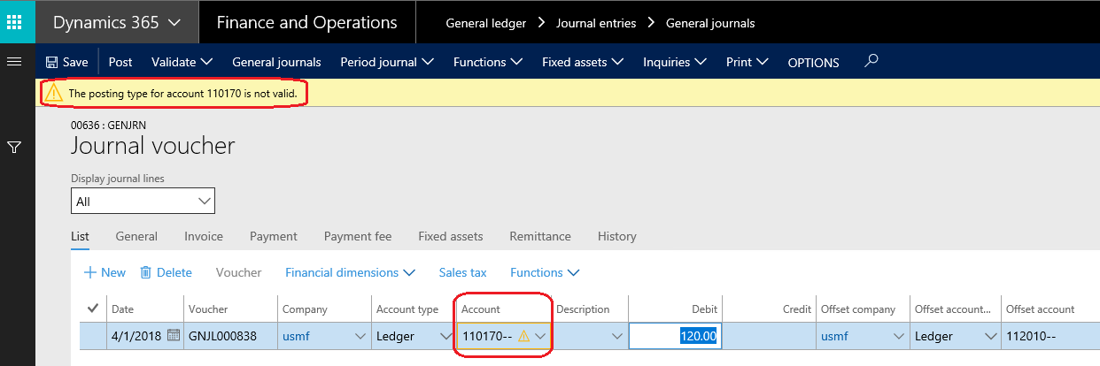 Posting type - Microsoft Dynamics 365 Enterprise Edition - Financial ...