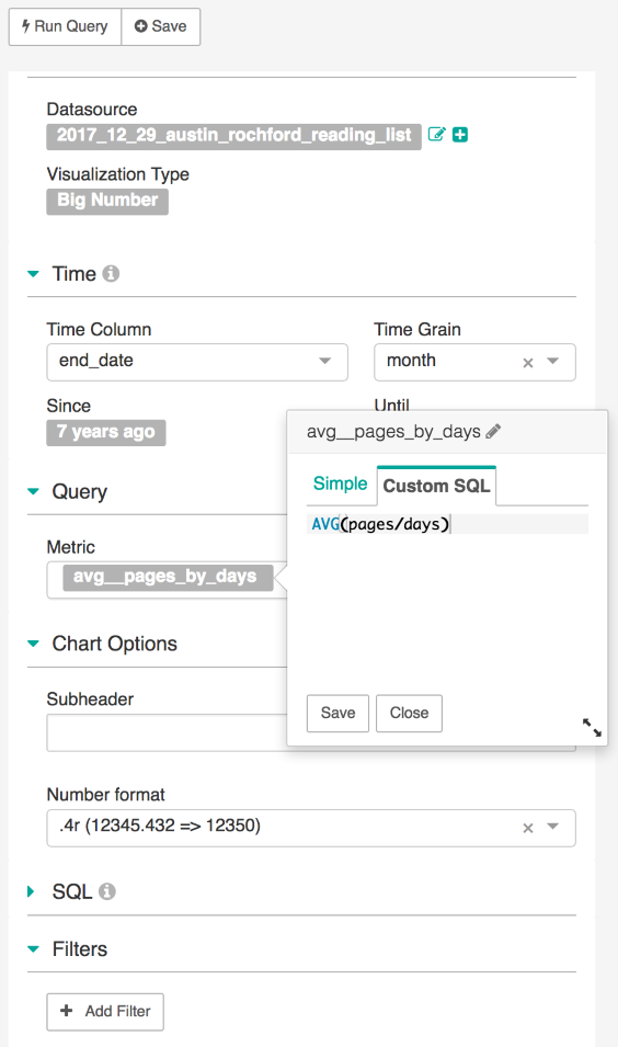 Summary statistics – headline - Apache Superset Quick Start Guide [Book]