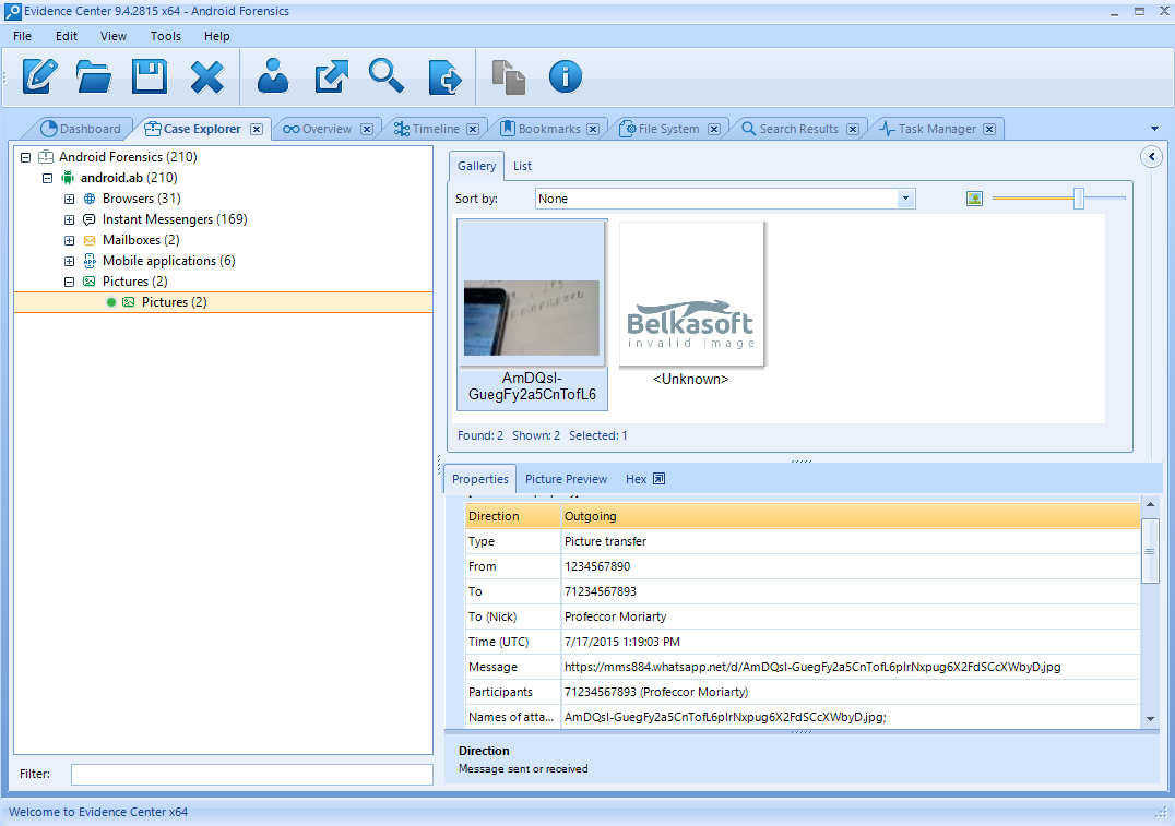 Analyzing data in Belkasoft Evidence Center - Learning Android ...