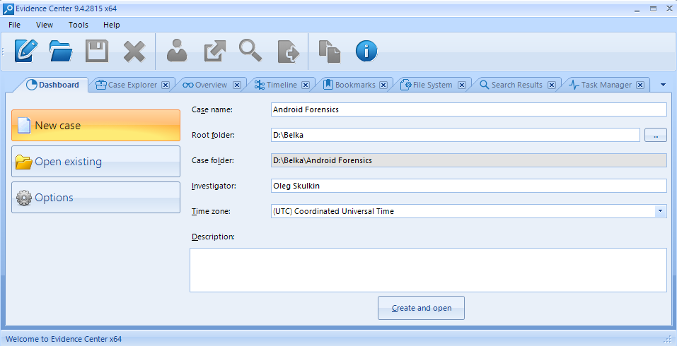 Creating a case in Belkasoft Evidence Center - Learning Android ...