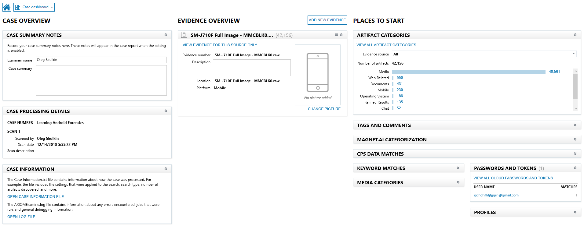 Analyzing data in Magnet AXIOM - Learning Android Forensics - Second ...
