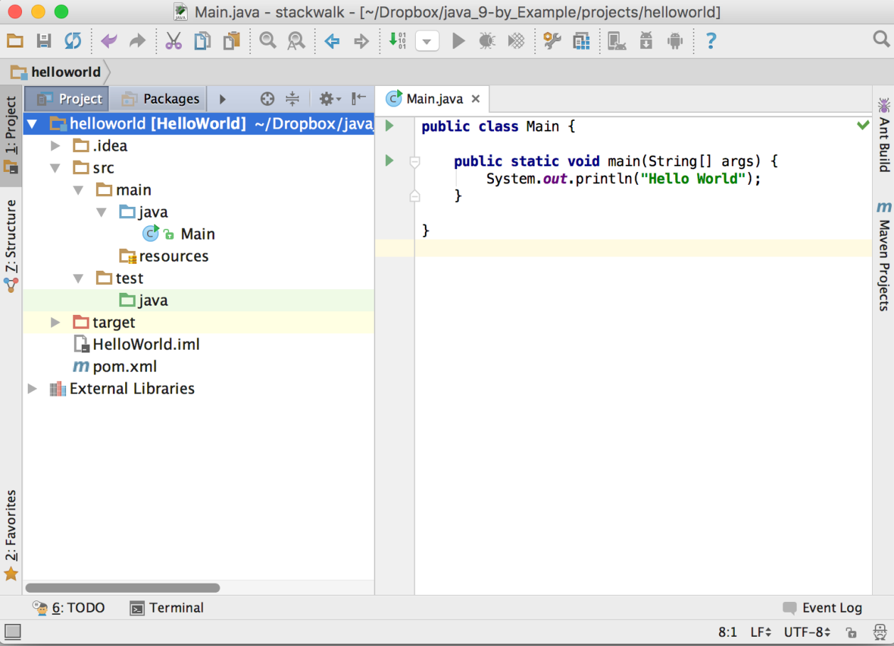 IDE screen structure - Java Projects - Second Edition [Book]