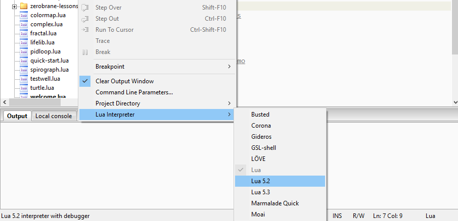 Selecting an interpreter - Lua Quick Start Guide [Book]