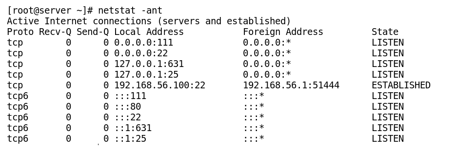 Using the netstat command - CentOS Quick Start Guide [Book]