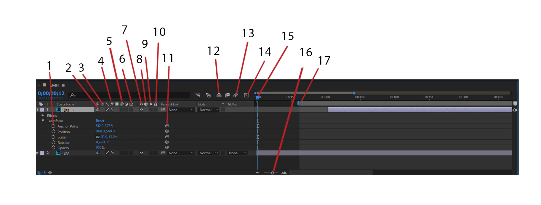 Layer panel - Hands-On Motion Graphics with Adobe After Effects CC [Book]