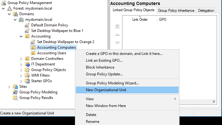 OUs inside GPMC - Mastering Windows Group Policy [Book]